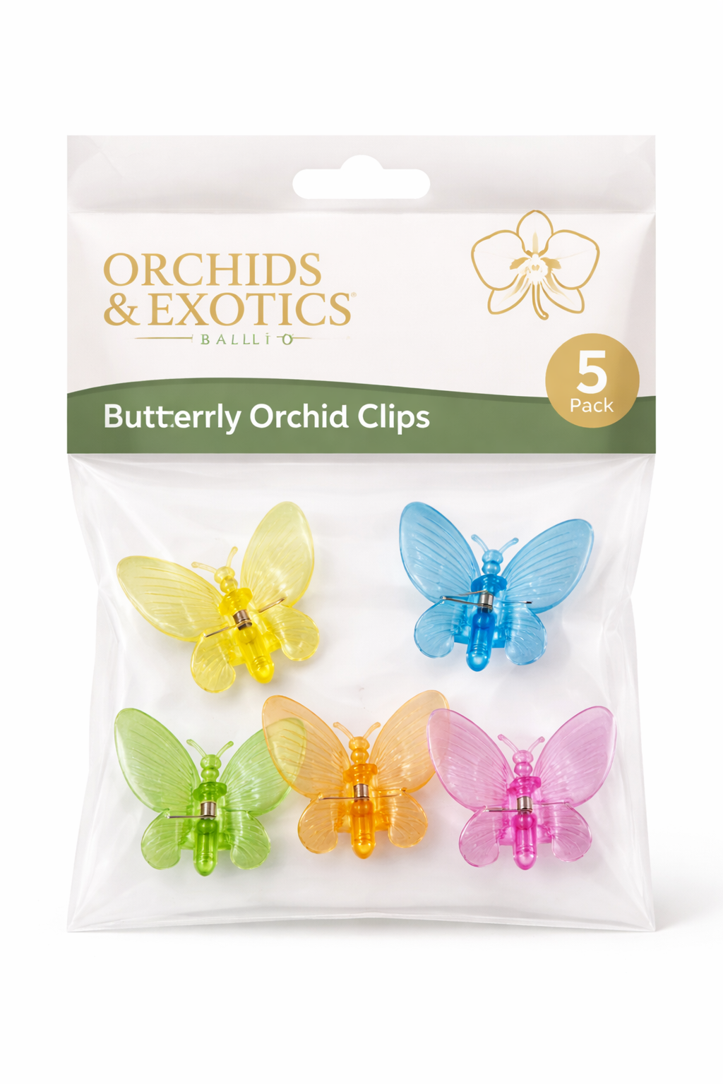 Orchid & Plant Support Clips – Butterfly Design (Pack of 5)